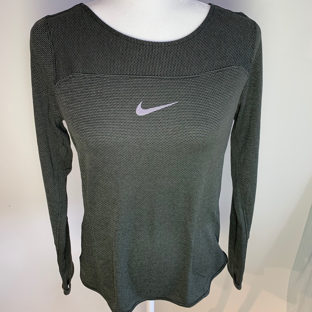 Nike Women’s Aeroreact Olive Green Running Shirt M